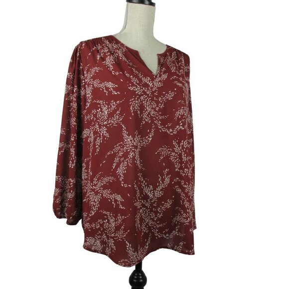 Fun2Fun Tunic Blouse V-Neck Packable Flowy Graceful Size 1X NEW - Picture 2 of 8